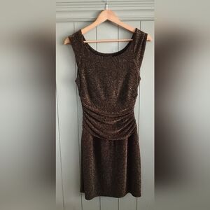 Bisou Bisou Shimmering Gold Midi Dress